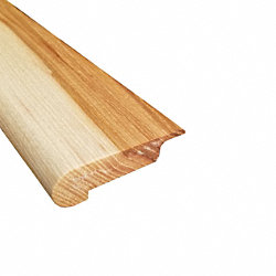 Prefinished Natural Hickory Hardwood 3/8 in thick x 2.75 in wide x 78 in Length Overlap Stair Nose
